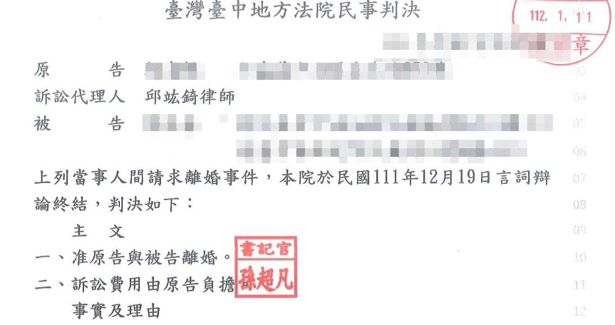 訴請離婚勝訴案件 - 即時通諮詢網